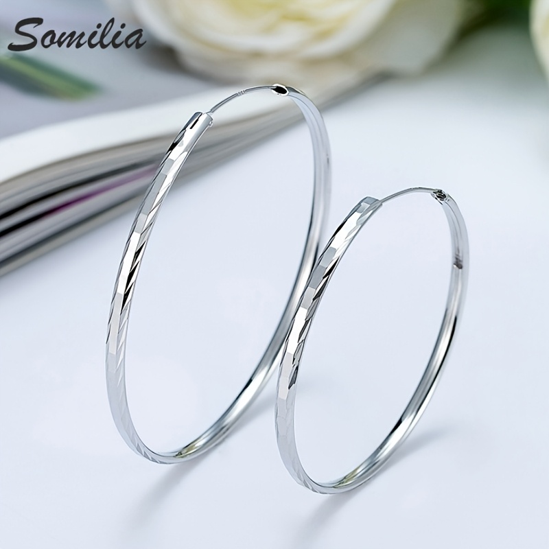 Women's Classic High-End Hoop Earrings, Bright Luster