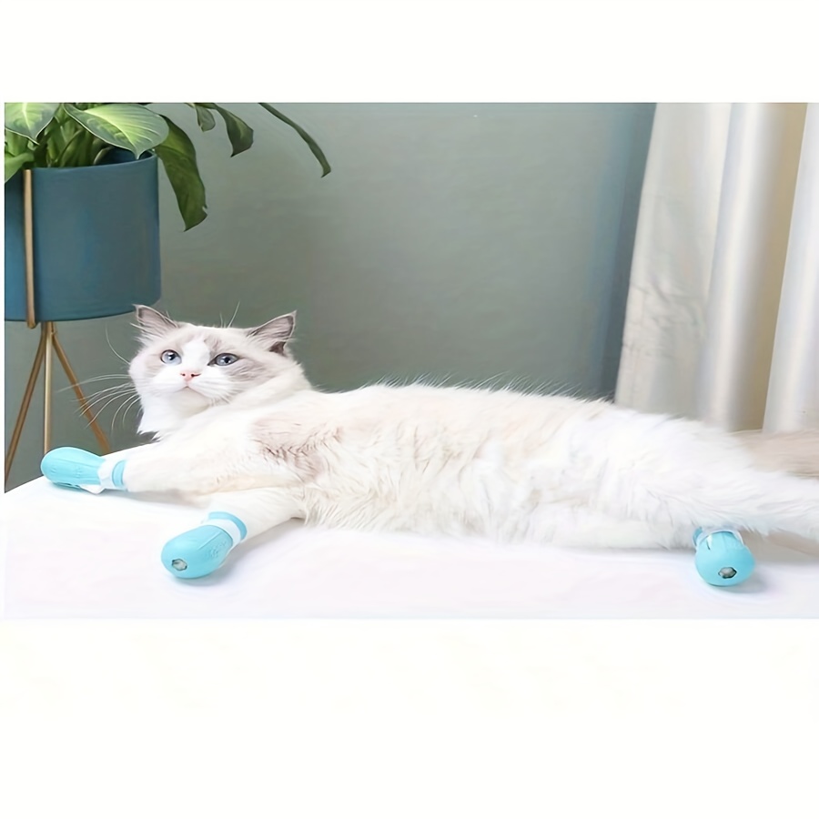 6 paires de chaussons -griffures pour chat, protège-pattes ajustables, coupe-ongles pour animaux, kit de toilettage pour animaux, chaussons protecteurs pour pattes de chat, gants en  -griffures pour bain, coupe-ongles, nettoyage des oreilles, traitement, chaussons -dérapants avec sangle ajustable