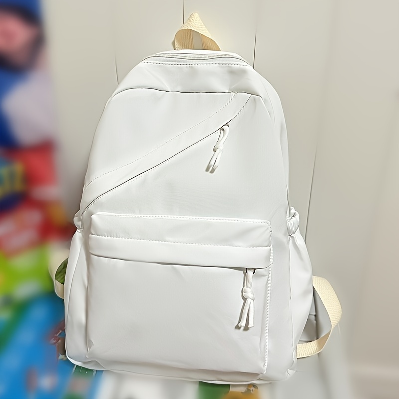 TEMU Solid Color Women's Casual Backpack - Lightweight Large Capacity Bookbag | Fashion Minimalist Backpack For School, College, Travel & (multiple