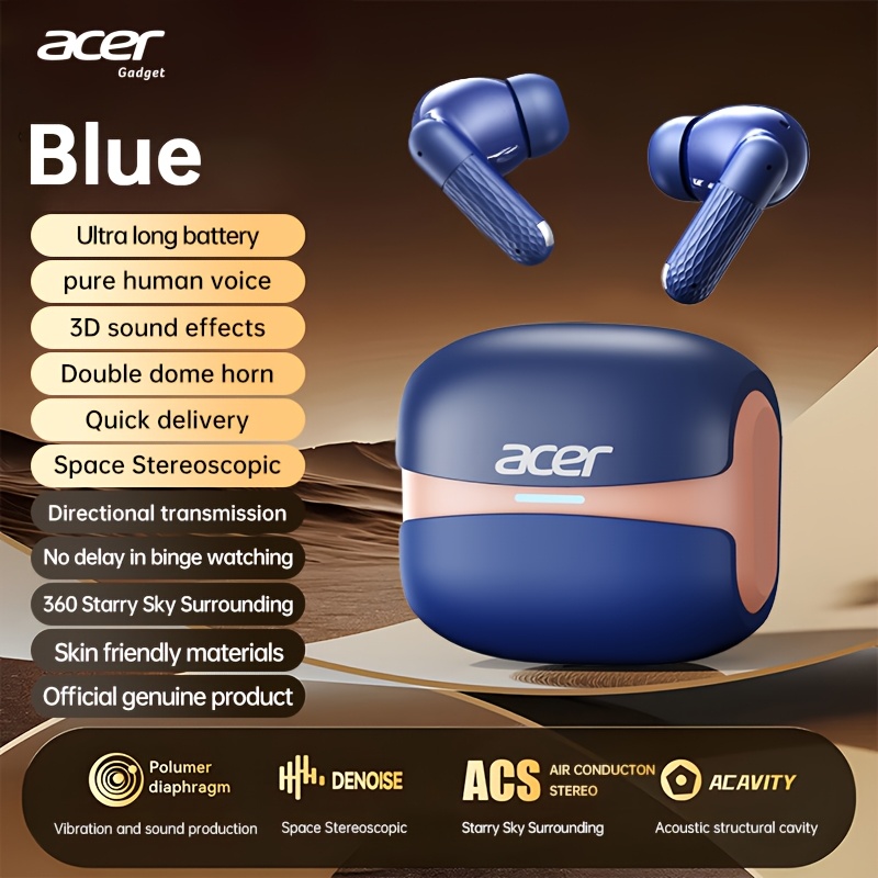 TEMU Acer Ohr548 Wireless Headphones Feature 52db Deep-sea Noise Cancellation, An In-ear Design, Wireless 5. 4 Technology, Powerful Without Sound