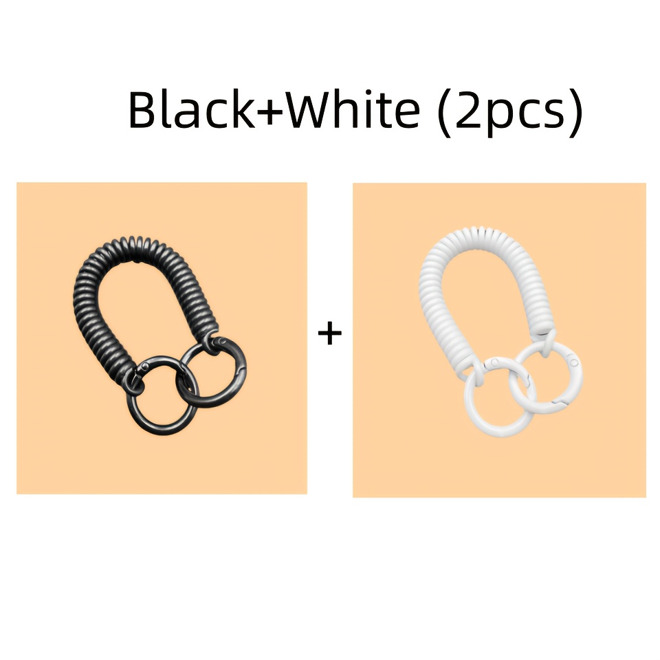 1pc Or 2pcs (compatible With 2pcs ) Color-coded With Spiral Spring & Key Rings - Phone Holder For Men's, Phone Loss ( Options) - Keyring For Smartphones