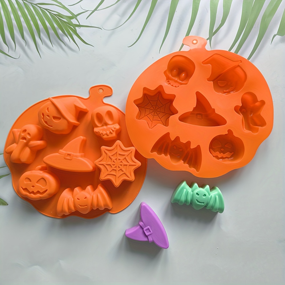

1pc Halloween Silicone Mold For Cake, Candles & Soap - Spider Web, Pumpkin & Designs