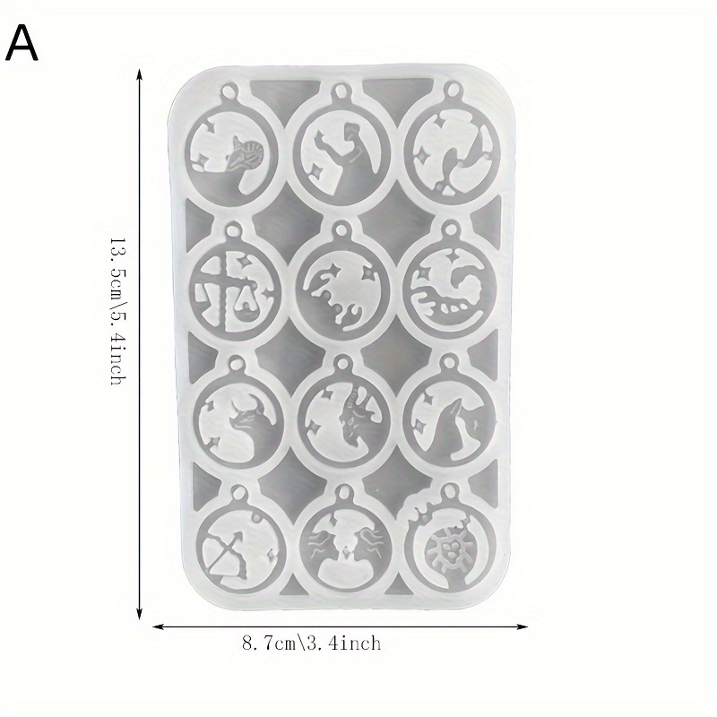 Zodiac Pendant Silicone Mold Diy Earring Necklace Mirror Drop Mold Aries Libra Sagittarius Epoxy Resin Mold
