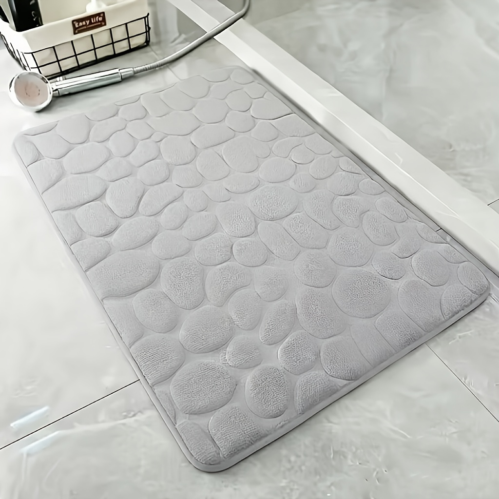 TEMU 1 pieza de tapete de baño de espuma viscoelástica de secado rápido y , alfombra de baño coral antideslizante, con reverso para comodidad .