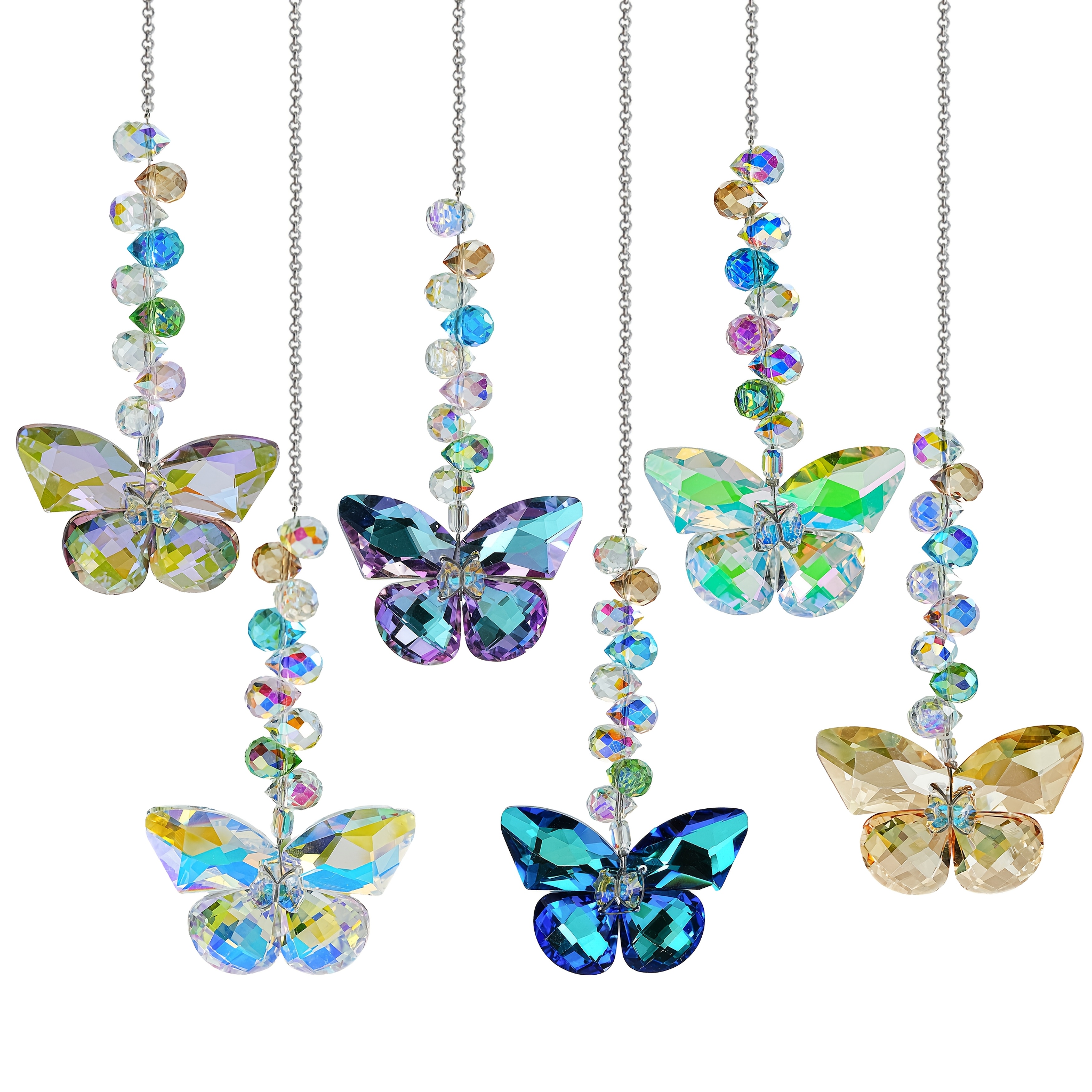 Image of 6pcs Crystal Suncatchers Hanging Ornaments, Sun Catchers Indoor Window Outdoor Patio Garden Decor Gifts