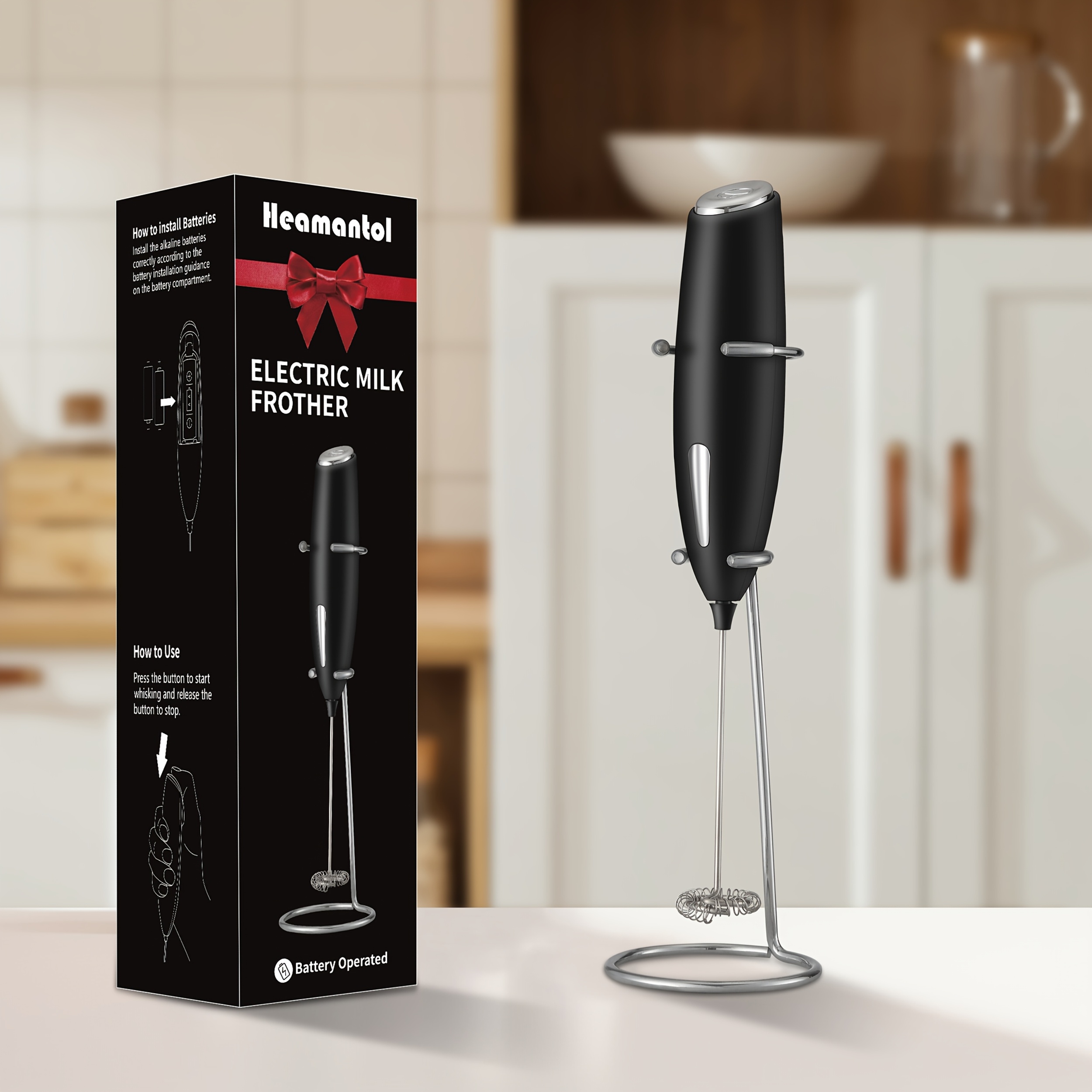 TEMU Electric Milk Frother & Handheld Mixer - Mini Whisk For Coffee, Latte, Cappuccino, Matcha, Hot Chocolate & Creamer - Portable, Easy To Clean, For Home, Travel, Or Office Use