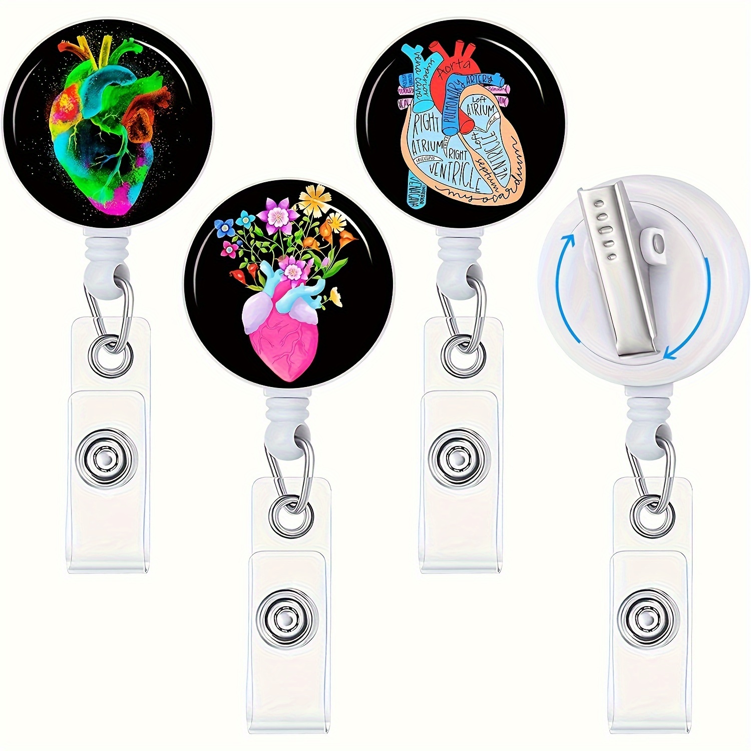 Nurse Retractable Badge Reel with Alligator Clip Don't Be Tachy ID Card  Badge Holder Funny Heart Black Glitter Badge Reel Gift for Cardiology  Nursing
