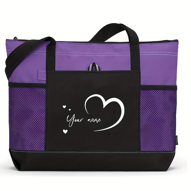 TEMU Sac à bandoulière pour femme sur mesure, sac à main, avec un motif de cœur et de , unique, portable, style cadeau, avec un joli motif de cœur,