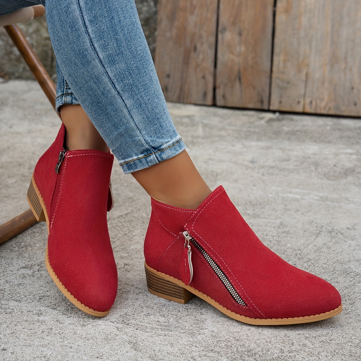 women's vintage solid color ankle boots comfortable four Temu Oman