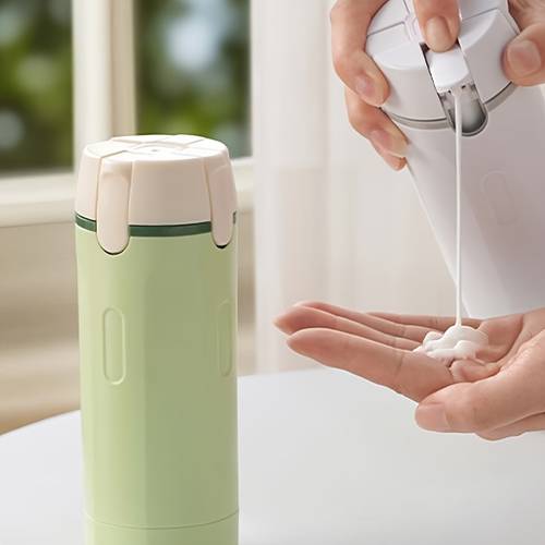 4 in 1 leak proof travel dispenser bottles set refillable round plastic containers for shampoo conditioner body wash lotion compact travel kit for toiletries