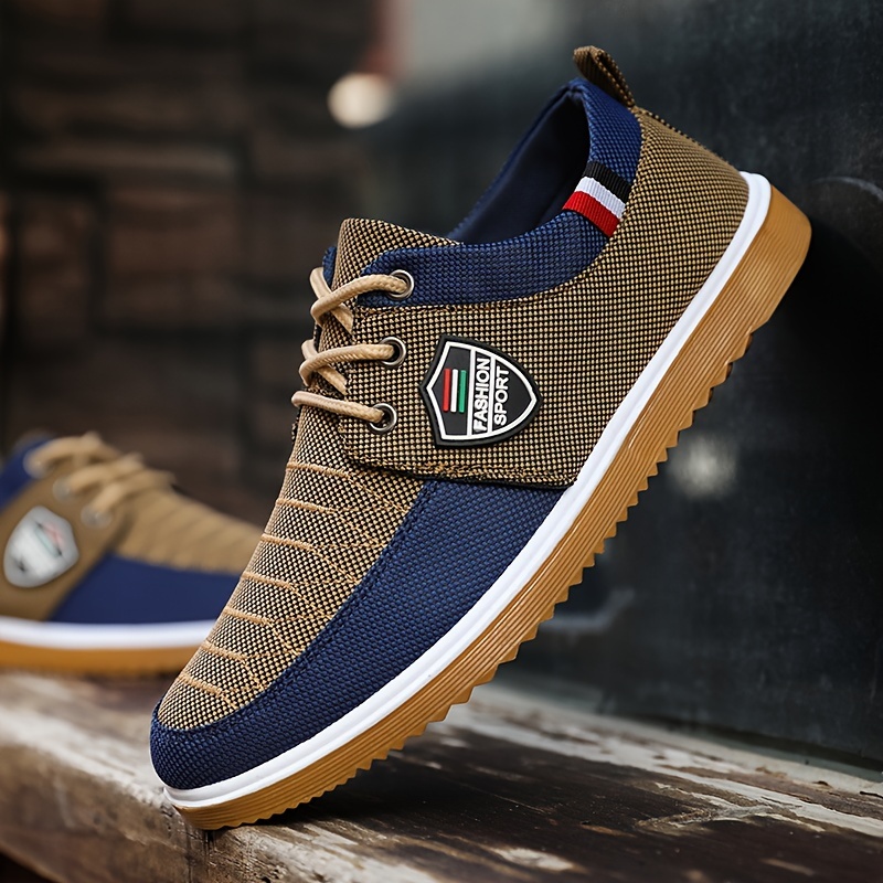 

Men's Retro Color Block Canvas Shoes, Comfortable Non-slip Durable Strappy Shoes, Suitable For Men's Outdoor Activities