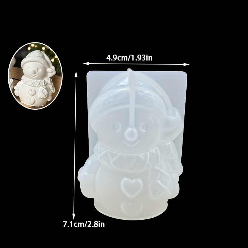 Image of 3d Mini Snowman Silicone Mould Cute Christmas Snowman Ornament Candle Mould Plaster Mould For Diy Resin Crafts Candle Making Home Decoration Homemade Resin Silicone Mould For Jewellery Making