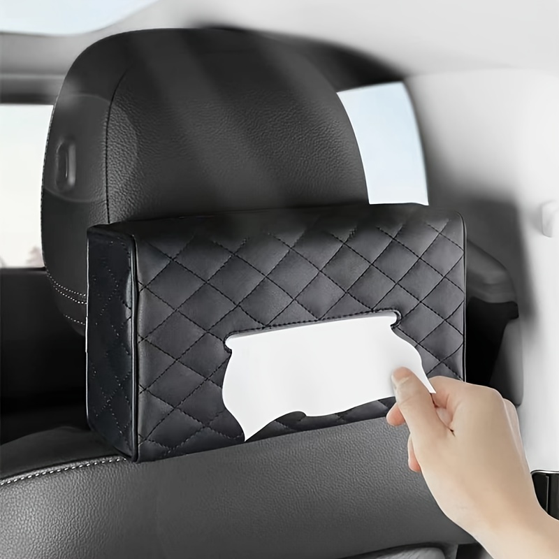 1pc Large Size Tissue Box, Seat Back Hanging Accessory, Multi-functional Sunshade Tissue Box For Vehicles