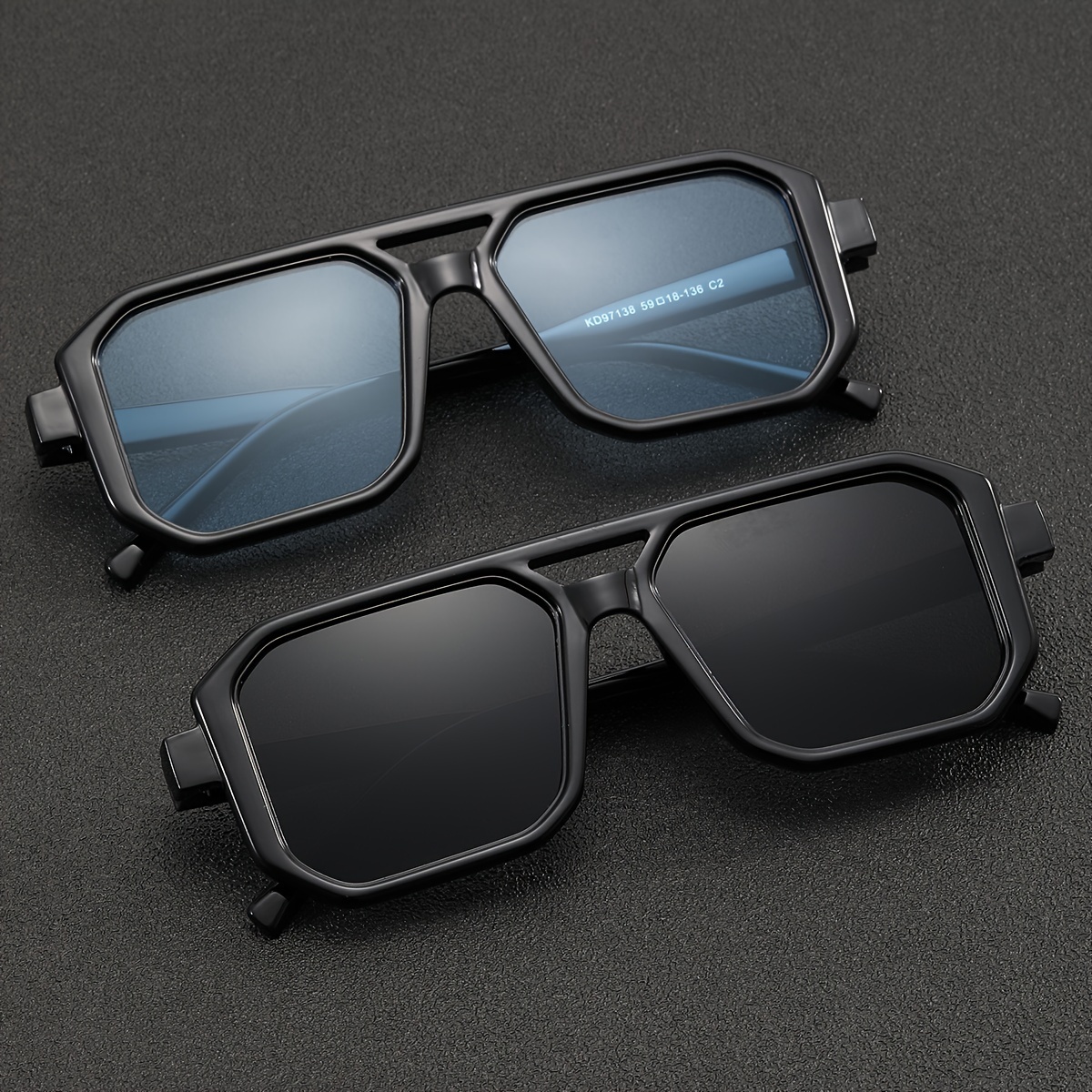 

2pcs Men's Pc Geometric Flat Top Border Glasses, Fashion Classic Business Casual Style Glasses