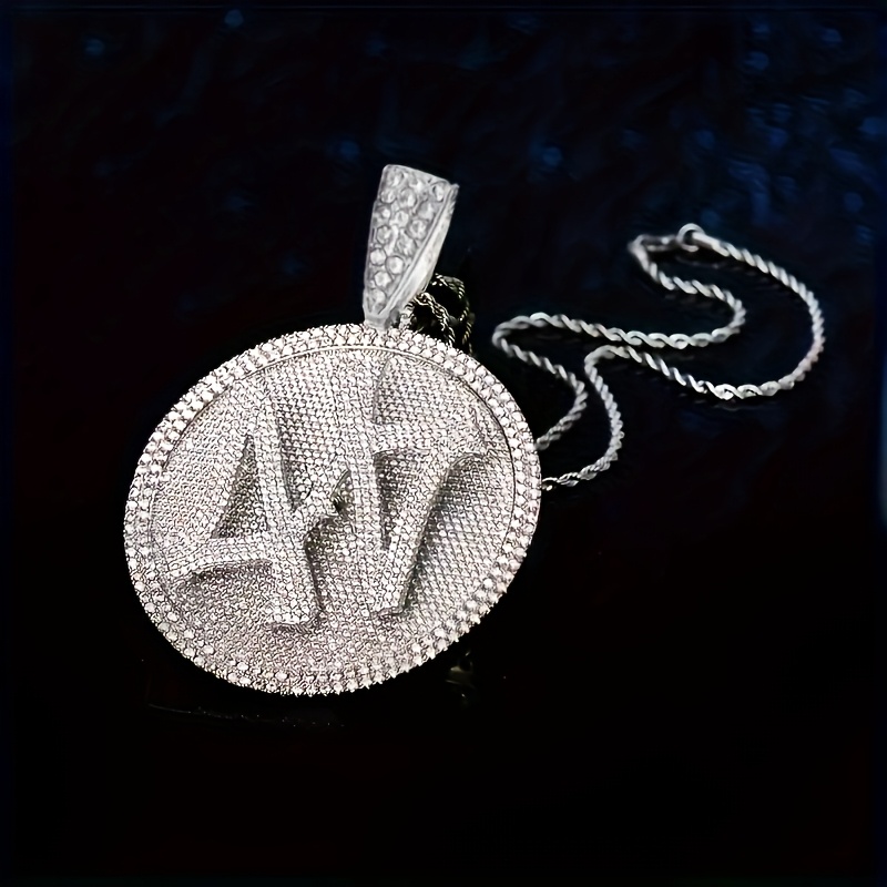 TEMU 1pc Fashion 44 Disc Pendant Necklace For Men And Women Hip Hop Rock Party Birthday Jewelry Gift Accessories
