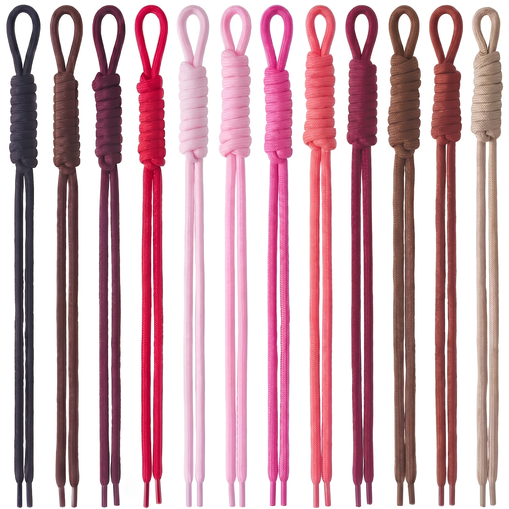 TEMU Lot de 12 breloques tressées en paracorde de 12 couleurs pour sac, porte-clés, sangle de sac multicolore nouée à avec boucle, cordons de