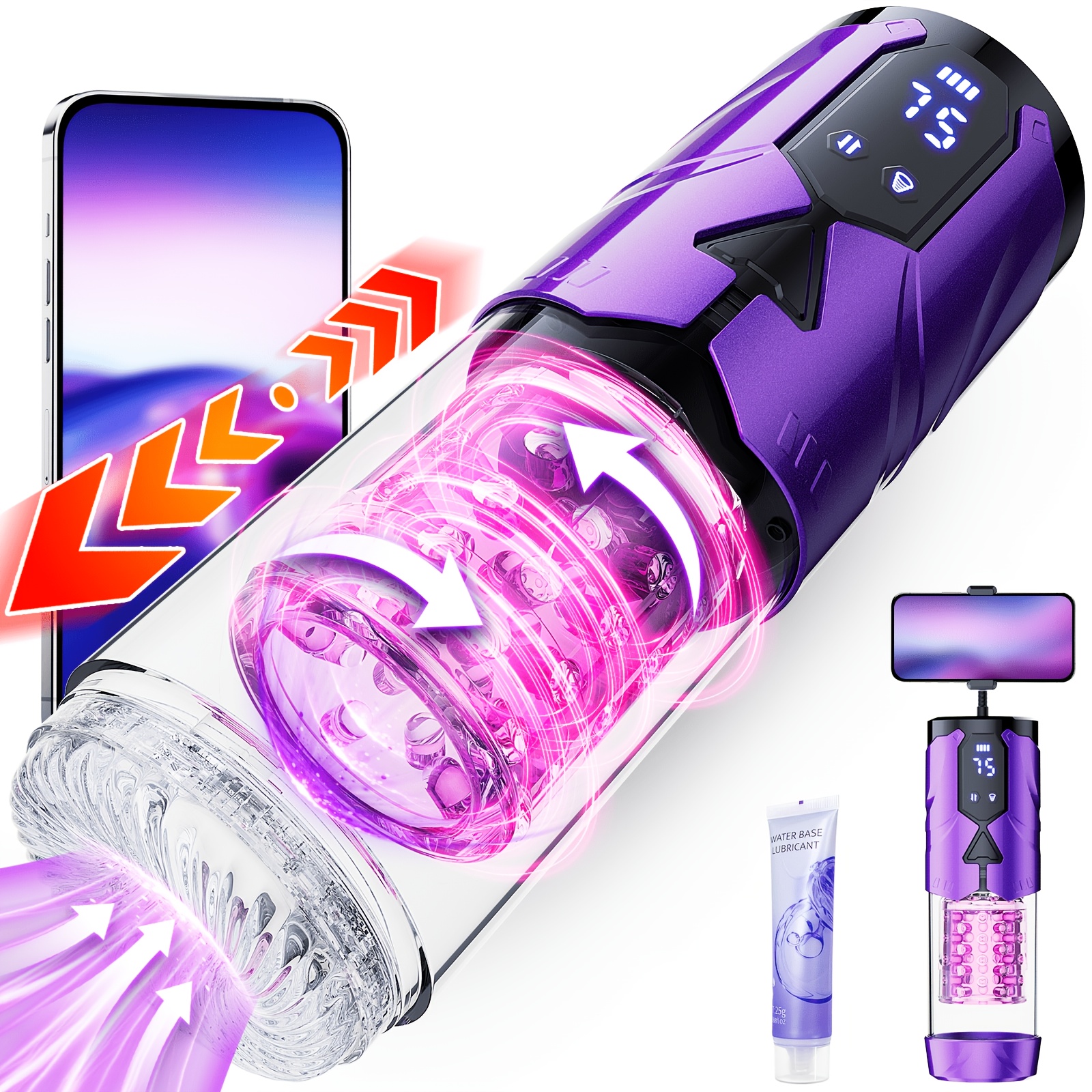 temu male masturbator Dual Power Vibrating Masturbation Sleeve main image 1