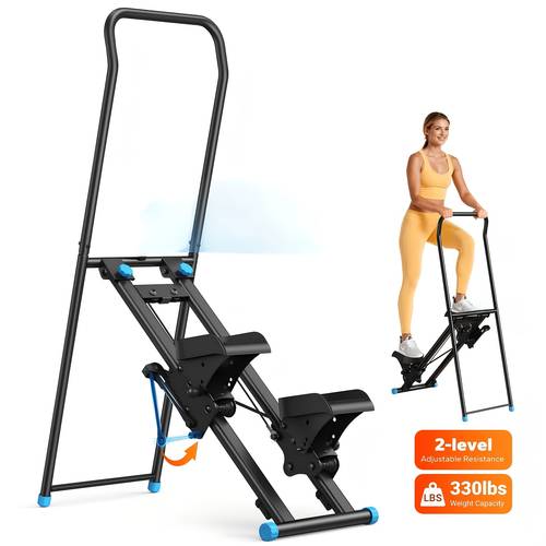 item picture stair stepper for home gym exercise new version vertical climber machine for full body workout compact folding cardio exercise climber with extended step range adjustable handlebar pedals workout equipment for home use gift for family