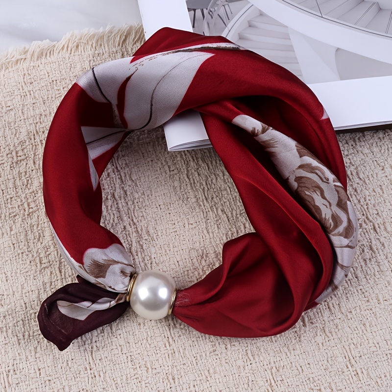 TEMU A High-quality Floral Small Scarf, Small Scarf, A Must-have Accessory For Any Occasion. A Sophisticated Scarf Suitable For As A Gift During