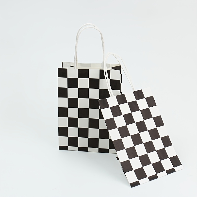 Image of Wedding Party Picnic Tote Bags - Large Black White Decor, Reusable Heavy Paper Bags For Camping Outdoor, Favor Bags, Paper Gift Bag With Handles