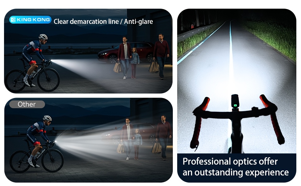 KING KONG X6pro LED Bicycle Light cut-off line USB Rechargeable Front Bike Light, with Mounting Bracket, Multiple Modes, High Brightness Suitable for Night Riding Mountain Bikes and Road Bicycles new2025