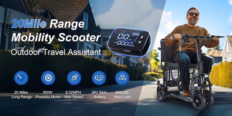 mobility scooters for seniors dual front wheels cruise control airline approved 20 miles electric scooter 3 gear speed ultra lightweight folding scooter Product details 0
