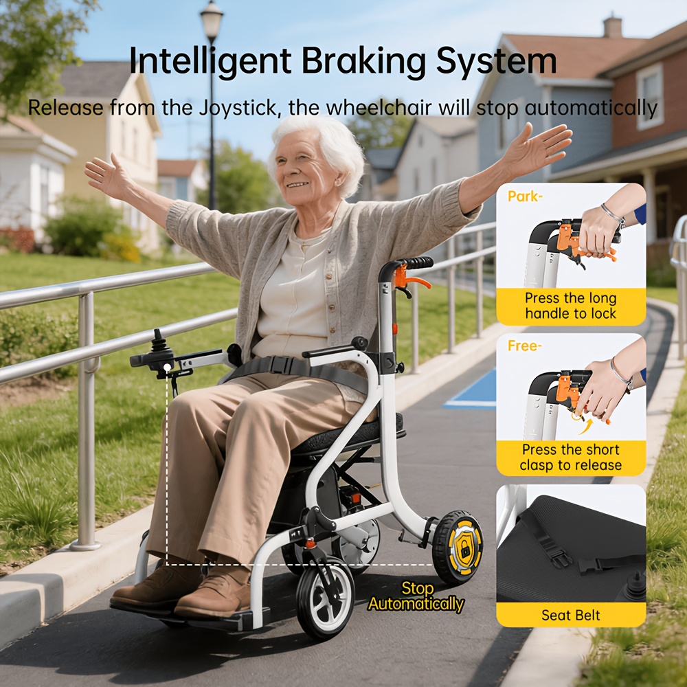 has a long range of 20 miles an intelligent electric wheelchair for adults intelligent controller lightweight   folding and     put   high power 500w motor strong climbing force anti   Product details 1