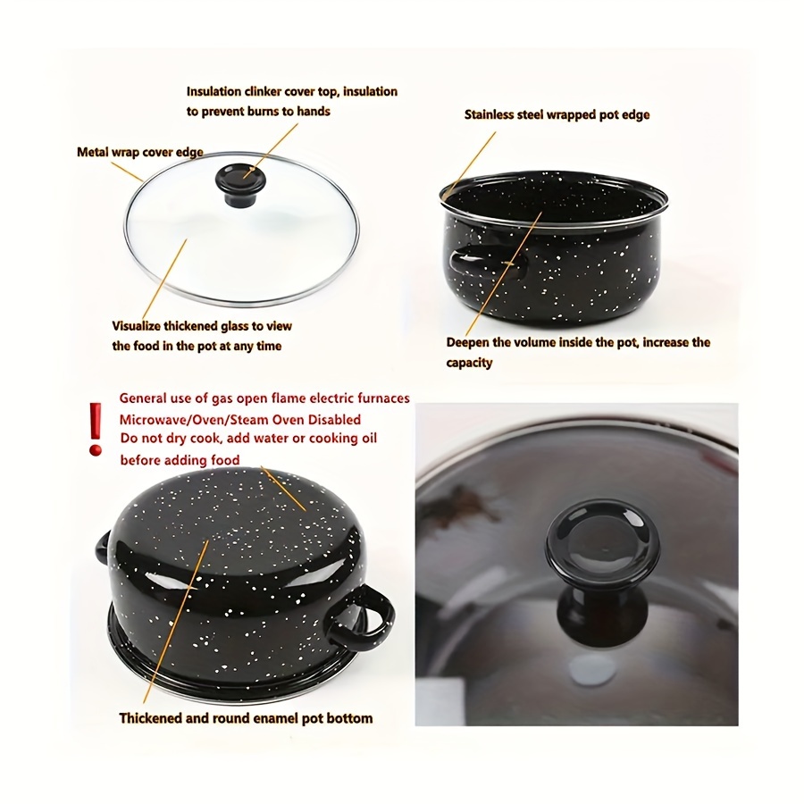 popular   1pc enamel cookware set multifunctional non stick soup stew pot easy   with gas stove ideal for halloween   use festive gift no power required details 1