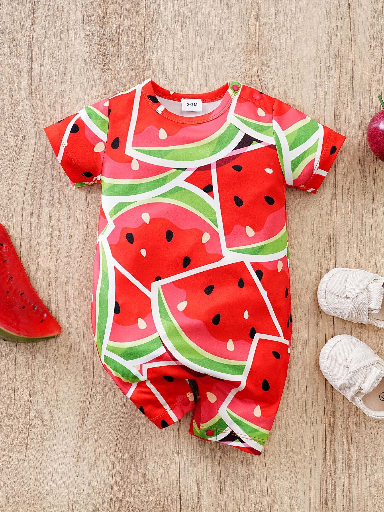 babys watermelon 3d full print bodysuit casual short sleeve Temu
