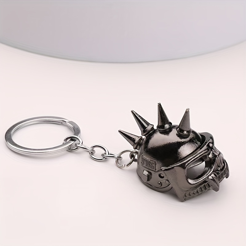 Image of Easy Creative Popular Novelty Skeleton Helmet Key Chain Halloween Street To Send Lovers Surprise Gift Alloy Material Clothing Bag Additions Pendant A Novelty Souvenir Gift For During The Holidays