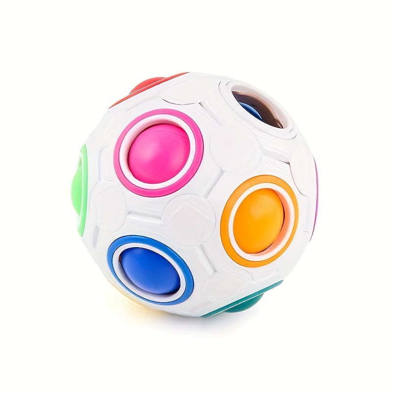 1pc Candy-colored Building Blocks Rainbow Ball, 12-hole Press Novelty Toy, Christmas Gift Halloween Gift