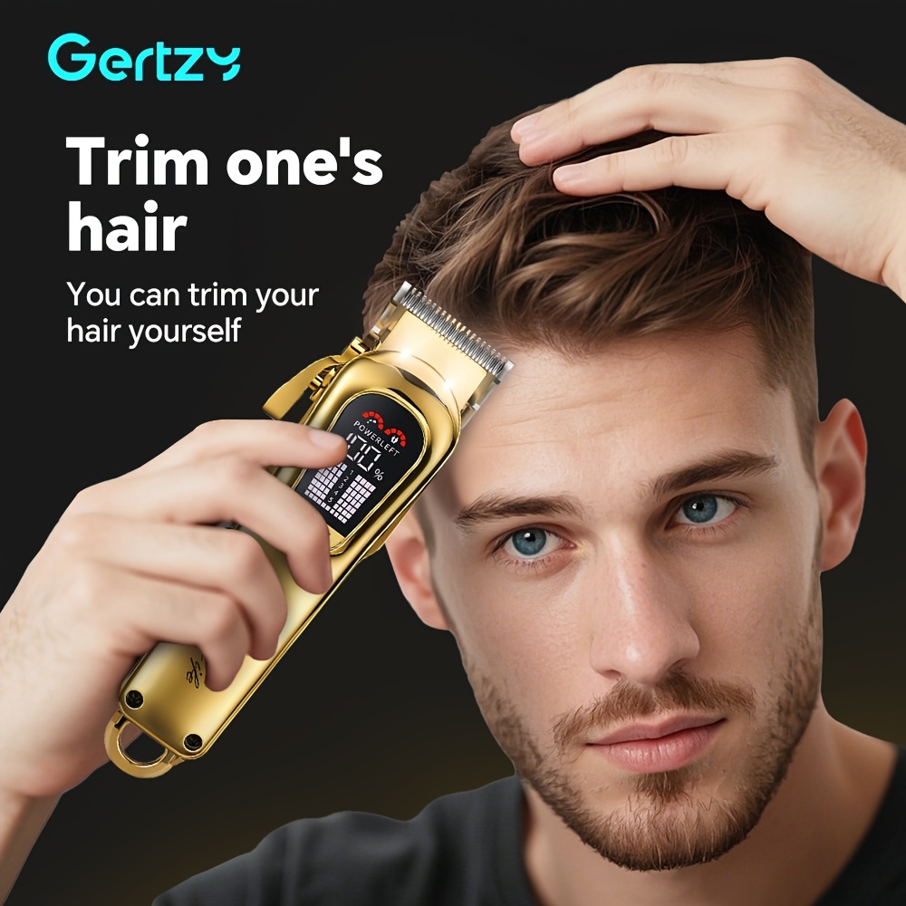 GERTZY 2-en-1 Ensemble de tondeuse à cheveux pour hommes - Tondeuse professionnelle réglable sans fil avec 15 peignes de limitation, batterie au lithium rechargeable, idéale pour une utilisation à domicile, salon ou cadeaux, équipement de salon | Tondeuse à cheveux moderne | Outils de coupe de cheveux durables, tondeuse à cheveux pour hommes