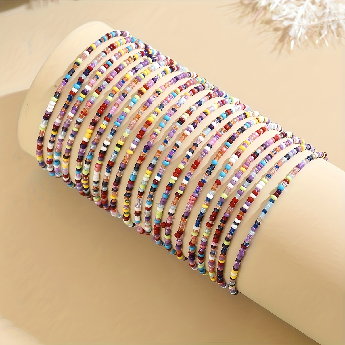 20pcs Bohemian Style Mixed Bead Layered Bracelet Set