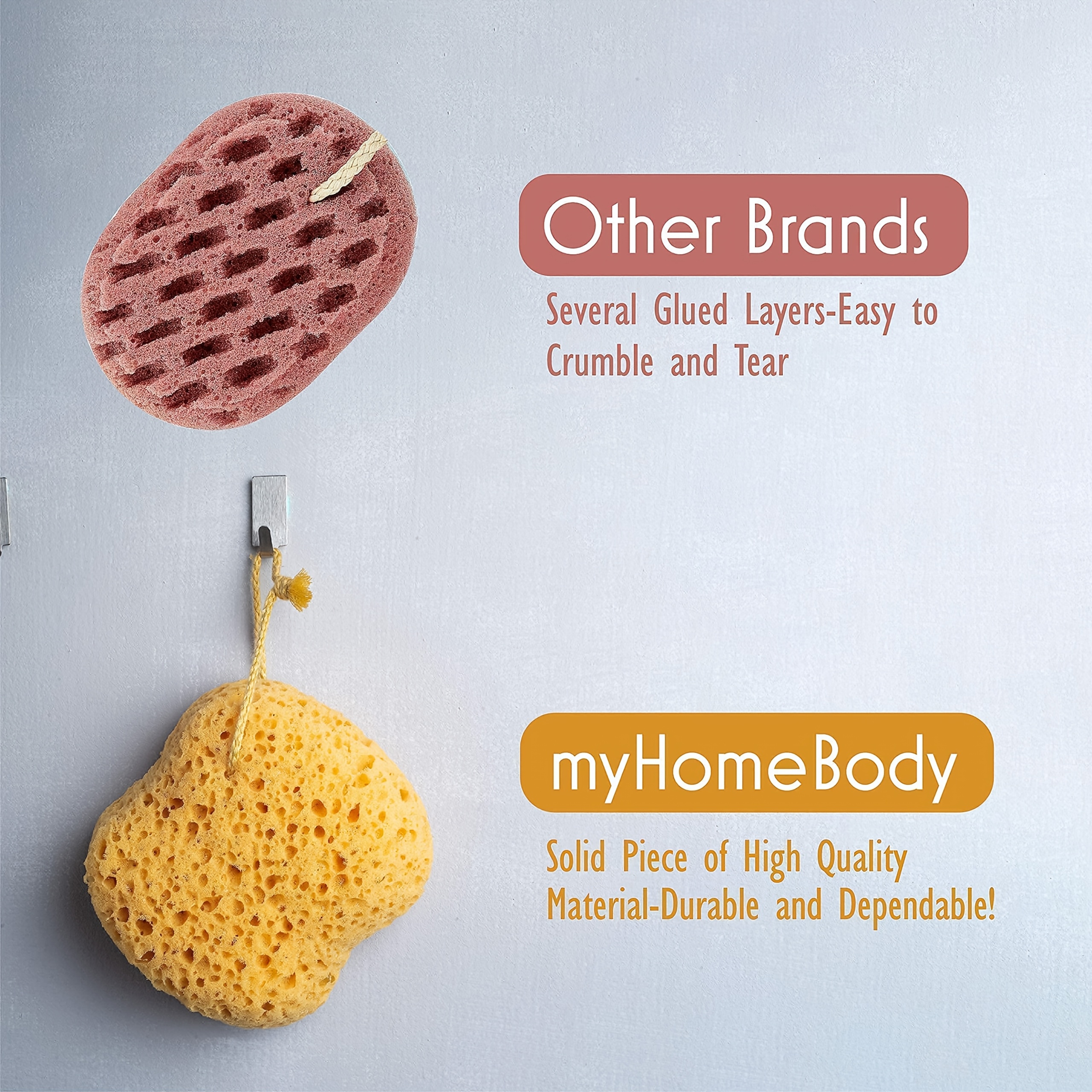 3pcs Unisex Exfoliating Bath Sponges, Larger Size