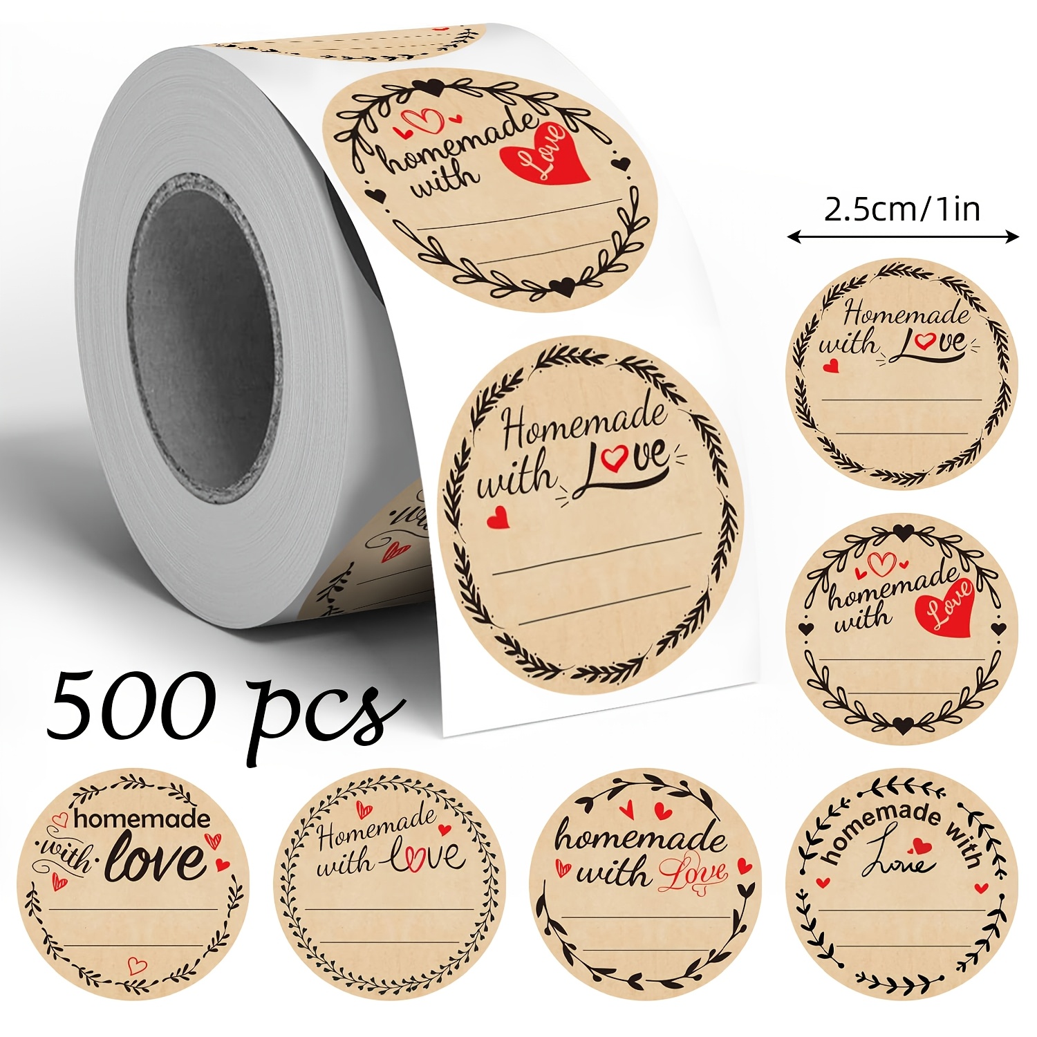 TEMU 500pcs Paper Message Labels Stickers 1 Inch Designs Envelopes Magazines, Festive Party Gift Packaging Etc Decoration Pvc Adhesive Closure