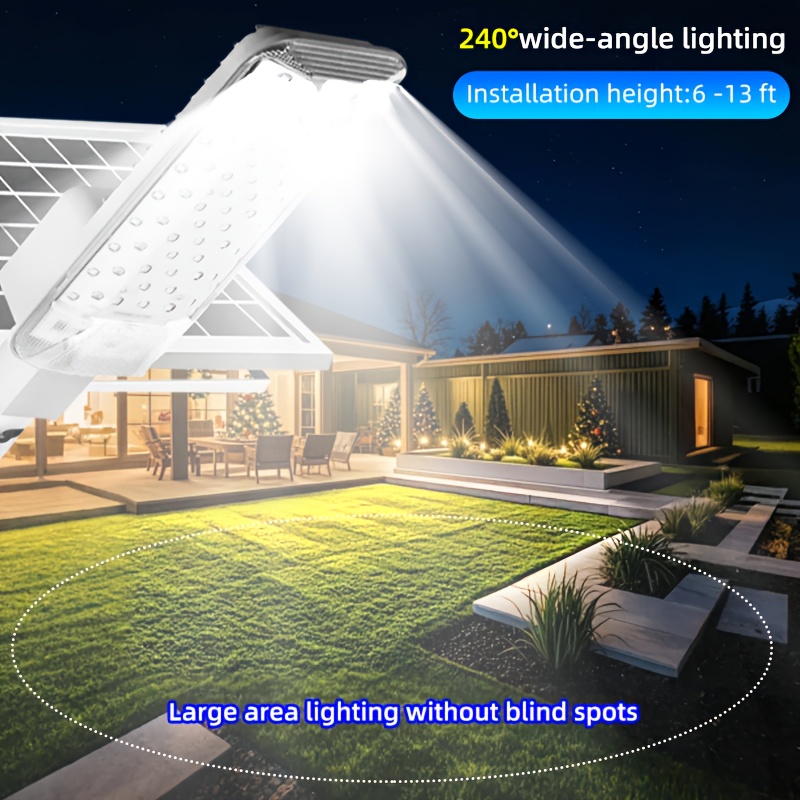 Outdoor super bright curved design solar lamp, 6000mAh battery, light source sensor, can be controlled remotely, equipped with remote control, suitable for courtyards, roads, and outdoor parking lots.