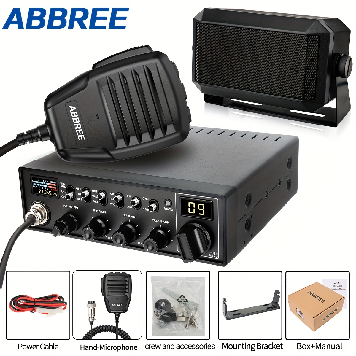 40 Channel CB With Magnetic Mount ABBREE Professional With Magnetic ...