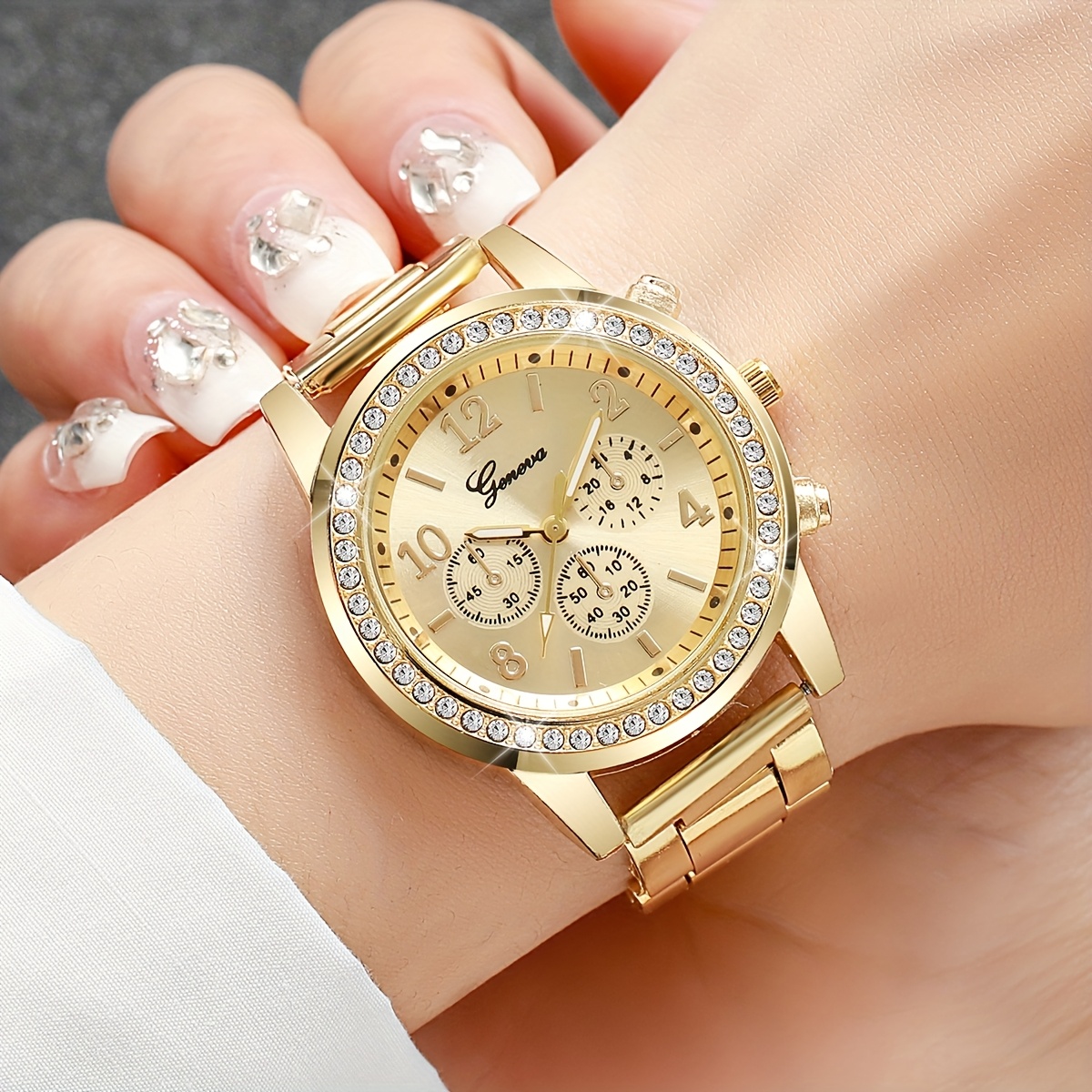 reloj cuarzo elegante mujer dorado estilo casual Temu El Salvador