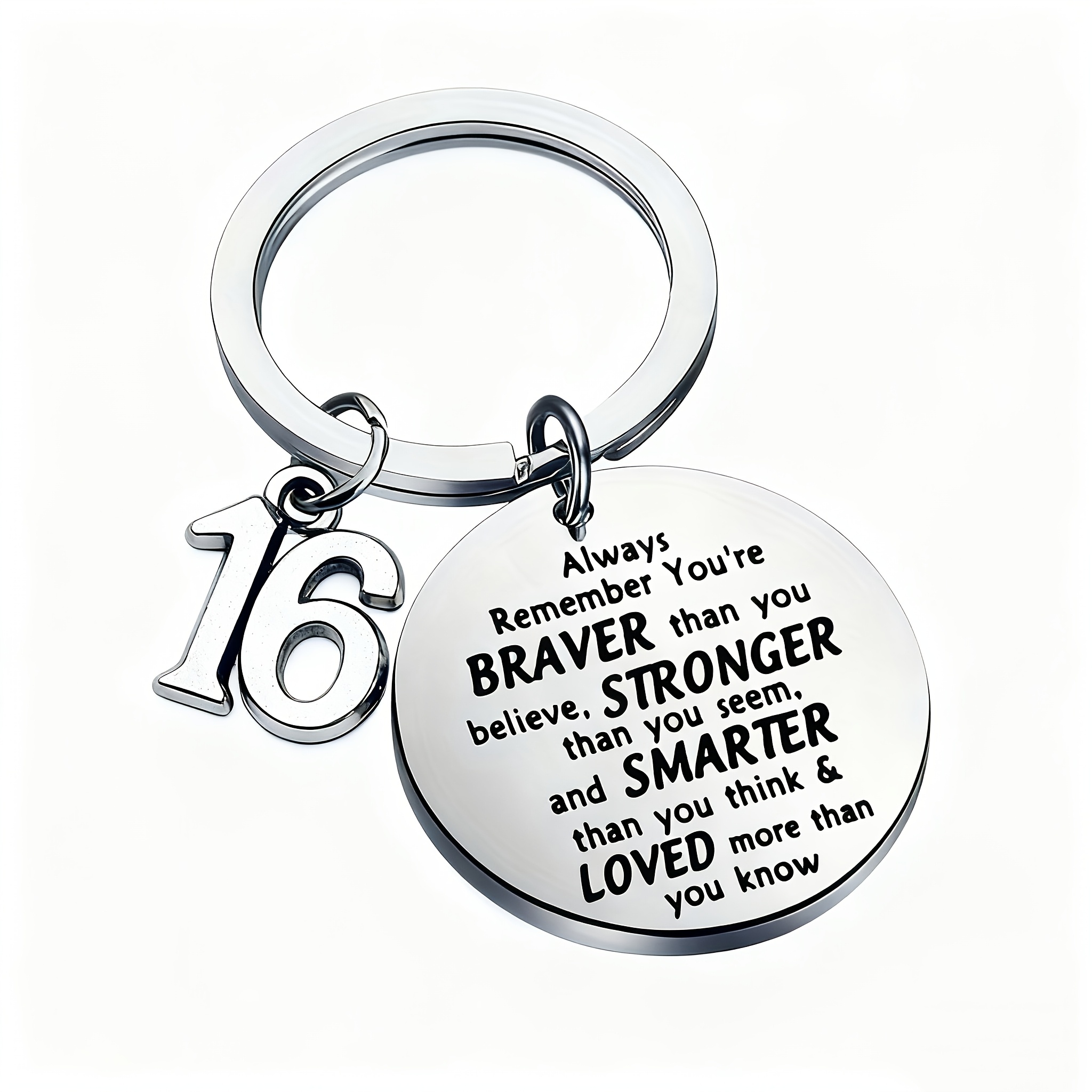 TEMU 1 Item, A 16th Birthday Gift Keychain, An Inspirational Keyring With 16, A Perfect Accessory Gift For The Christmas Halloween