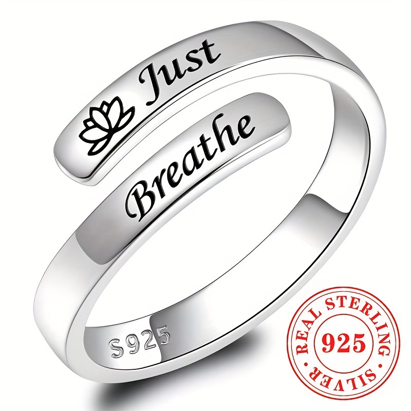 E-shop 1 Damenmode Ring S925 Sterling Silber Graviert Lotus Offen Verstellbarer Ring Damen Tägliche Freizeit Urlaub Yoga Ring