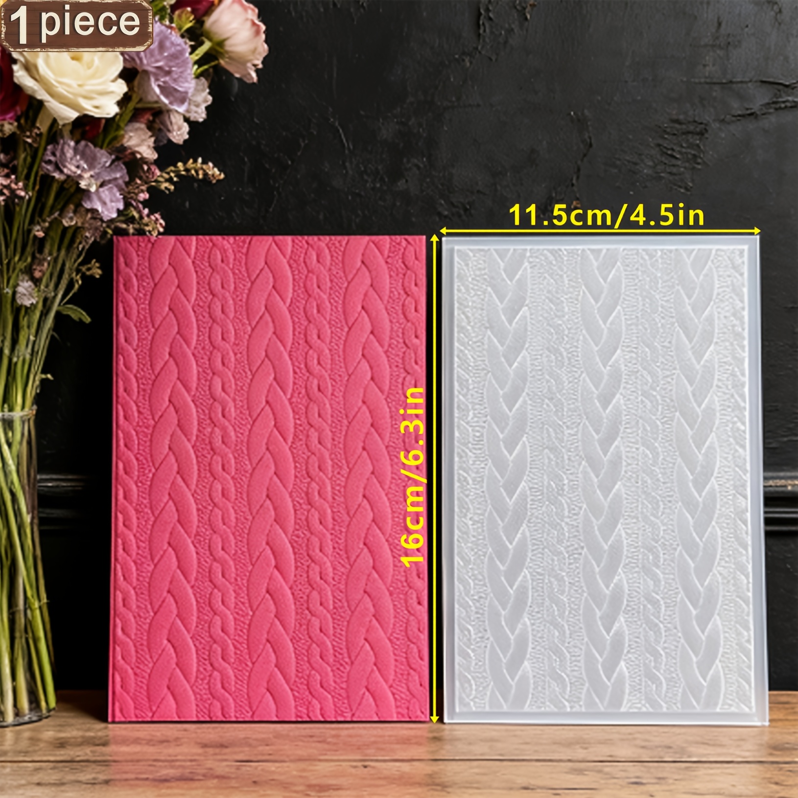 TEMU Retro Embossing Mold - Plastic Suitable For Wedding Invitations, Diy Crafts, Vintage Stamp Tool With Knitted Texture Plate For Handmade
