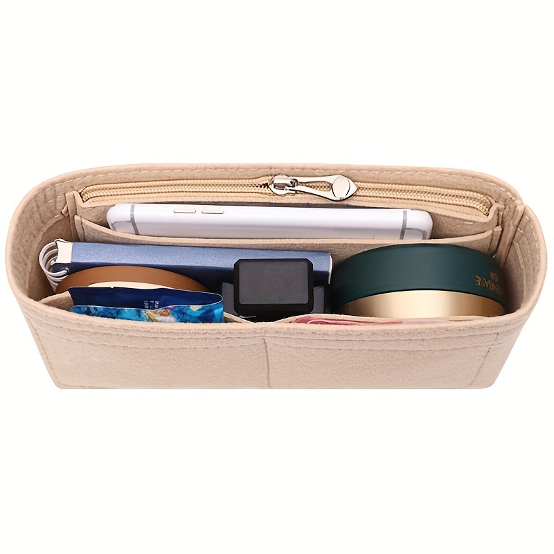 Handtas Organizer Vilt Insert Met Rits - Voor GG Marmont Matelasse Medium (Beige) | Tas Organizer