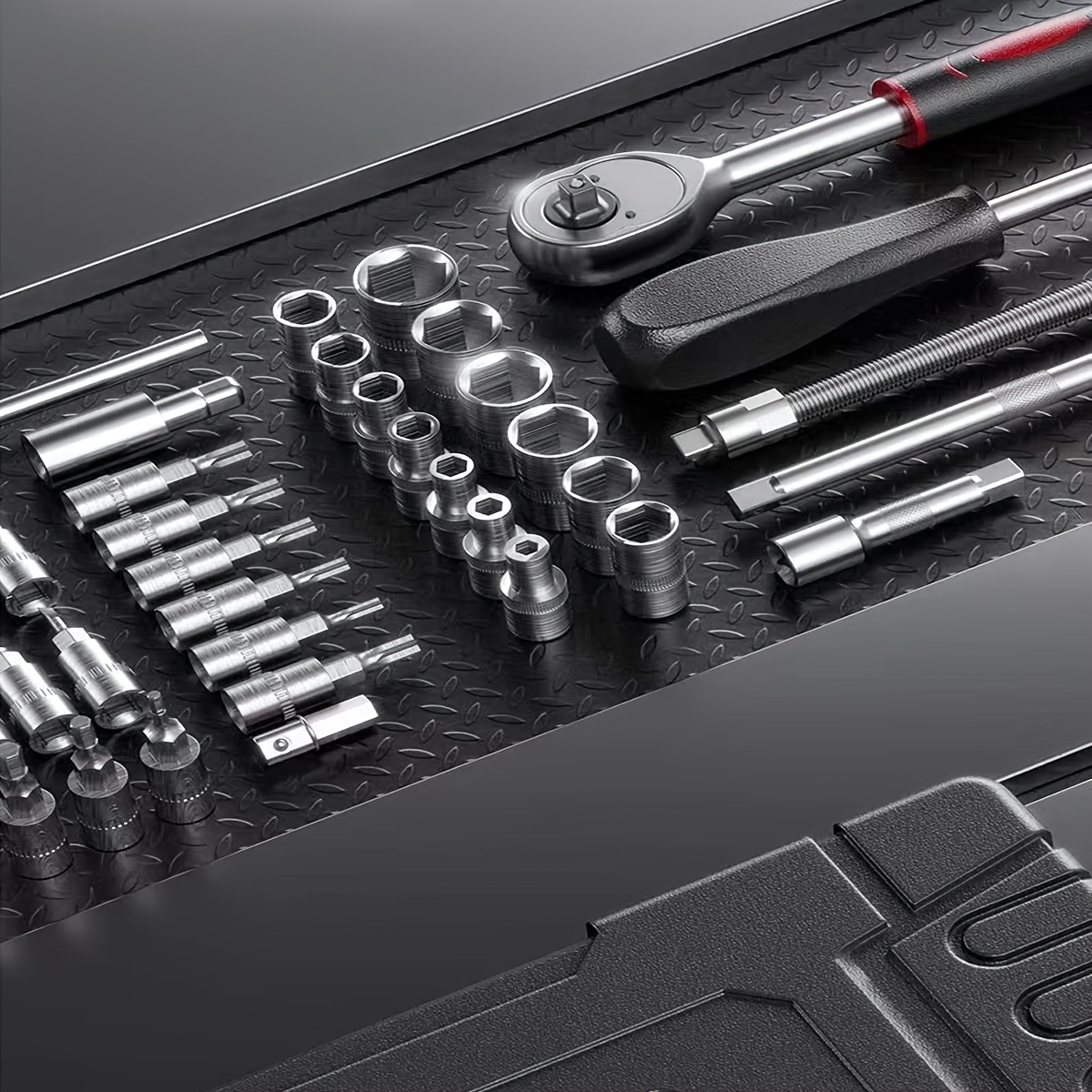 439pcs 46pcs wrench set   style you       household wrench socket tool kit with storage box portable toolbox for home auto repair durable socket drill bits high torque wrench set multifunctional combination hand tool set Product details 6