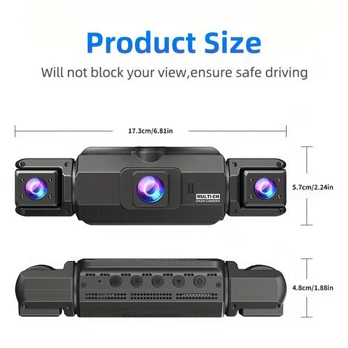 driving recorder 4 channel driving recorder 4k 1080p front and rear driving recorders triple driving recorder for cars driving recorder with 512gb card 2160p full hd 170 wide angle instrument panel with infrared night