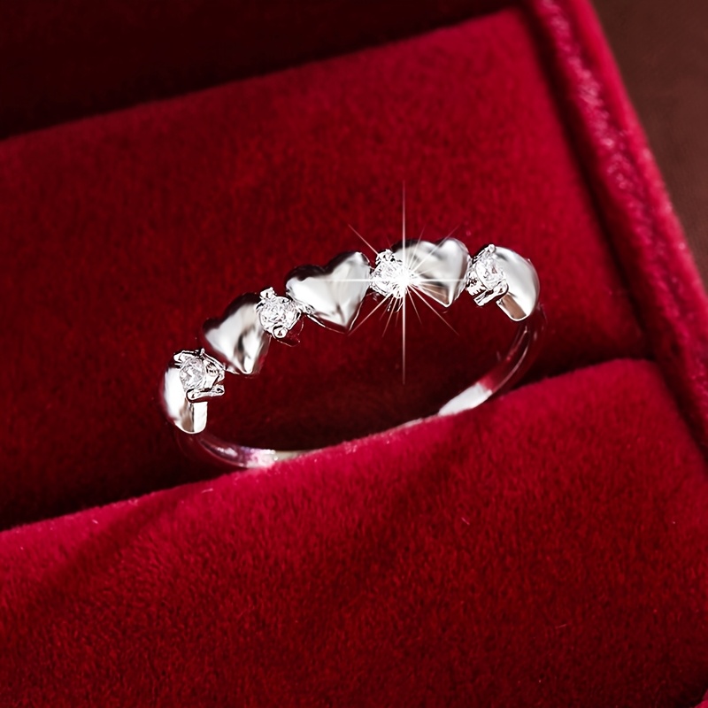 Heart Ring with CZ Inlay Golden Plated Copper Ideal for Various Occasions