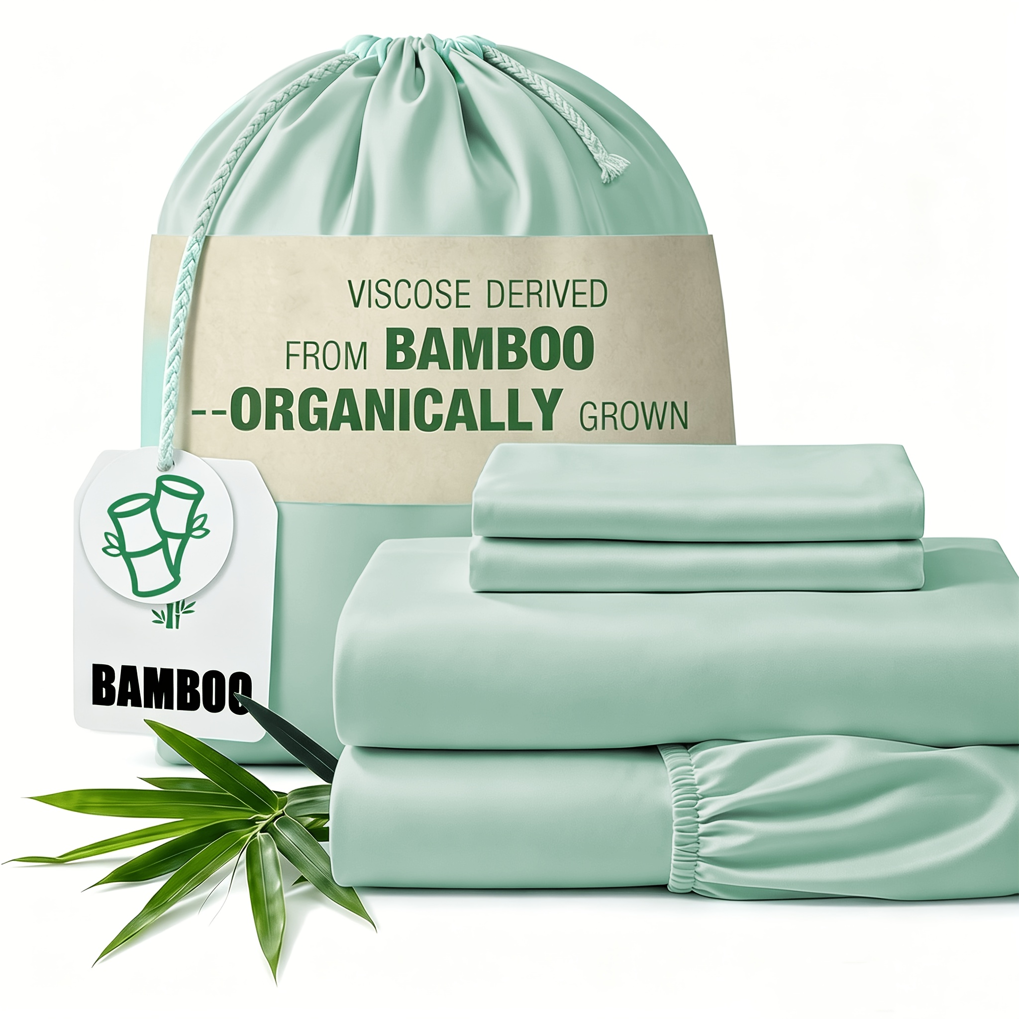 TEMU Extra Deep Pocket Bamboo Sheets Set - Queen Size Kids Breathable And Cooling Bed Sheets - Hotel Sheet Set - Soft, Wrinkle-free And Comfortable -