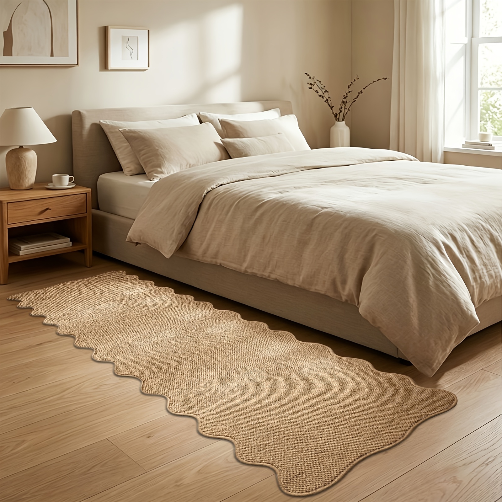 TEMU 1pc Of Home Decoration, Used For Bedside Floor Mats, Solid Color Carpets, Easy-to- Mats, Suitable For Sinks, Bedrooms, Bathrooms, Kitchens,