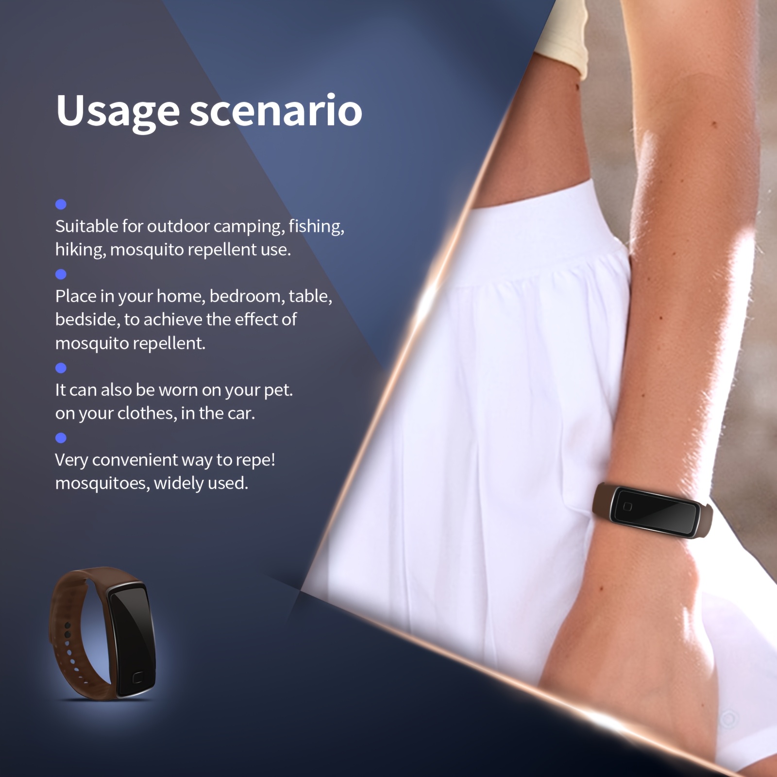 Zegarek i Opaska z Odstraszaczem Komarów - Elektroniczny Odstraszacz Owadów z Ochroną UV, Silikonowy Pasek dla Mężczyzn i Kobiet, Sporty na Świeżym Powietrzu, Turystyka, Kemping - Wysokiej Jakości Nietoksyczny Zabójca Komarów, Letni Sprzęt Outdoorowy | Akcesoria Outdoorowe | Wytrzymałe Urządzenie Elektroniczne