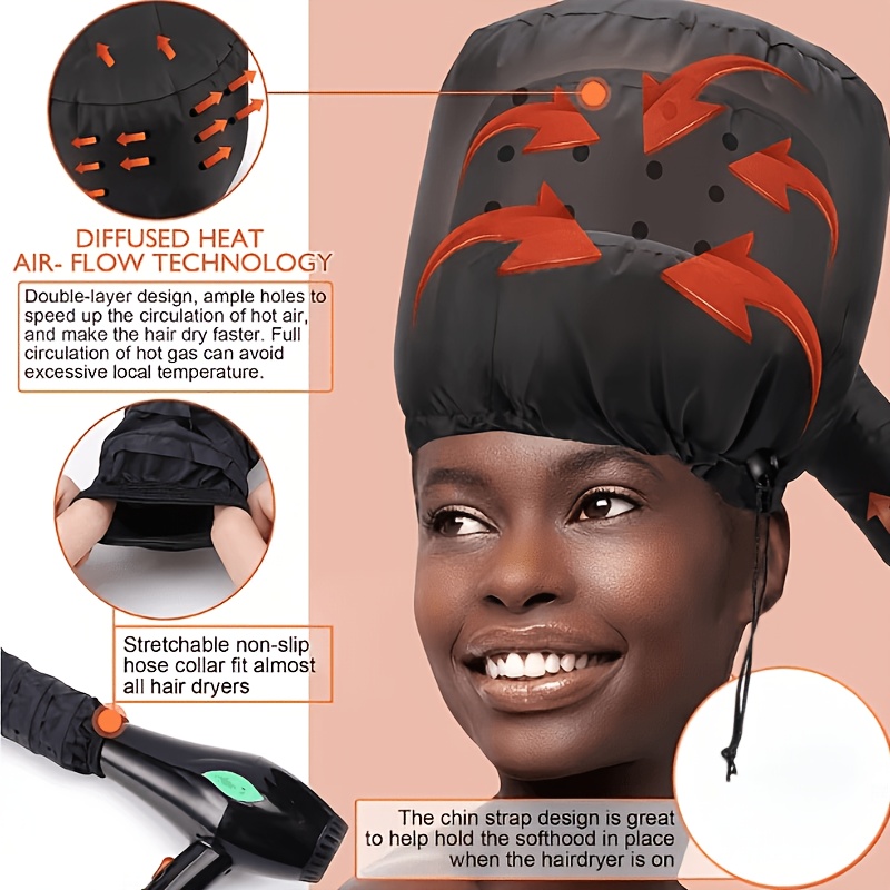 Universal Curling Diffuser & Hands-Free Drying Cap Hair Dryer Set