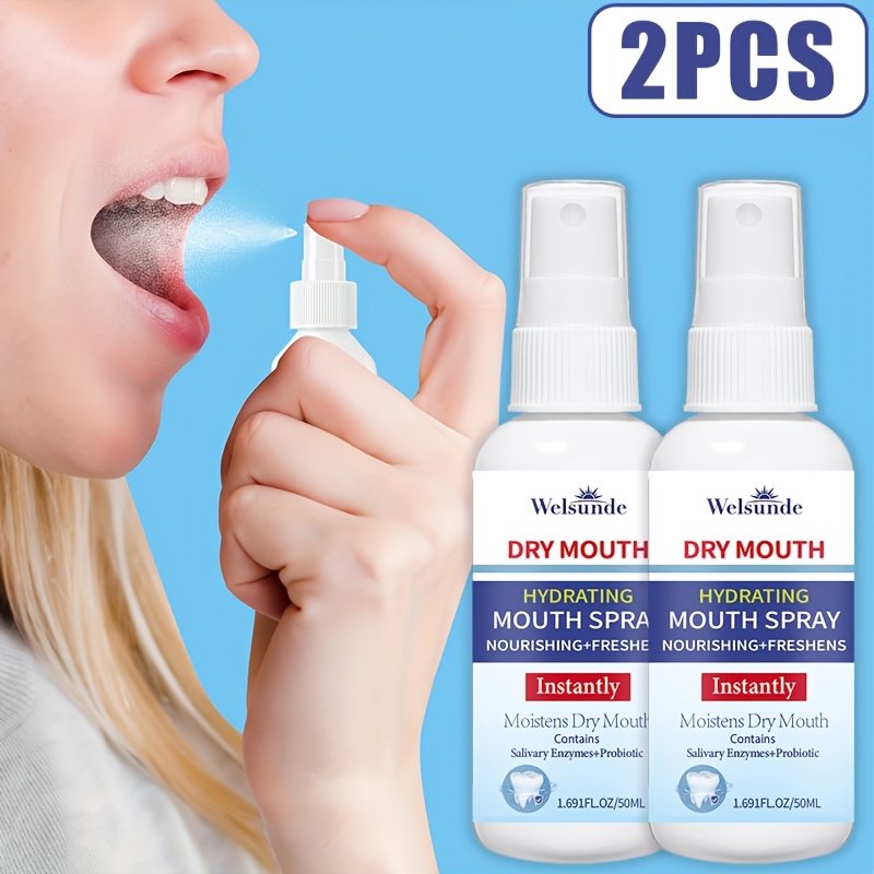 Image of 2pcs Moisturizing Spray Can And The Oral . It Contains And Probiotic Components, Providing Immediate Hydration For Dry Mouths. It Cleanses And Is Suitable For Daily Oral Care, All Ages